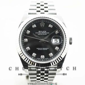 Rolex DateJust 41 126334 Black Sunburst Diamonds