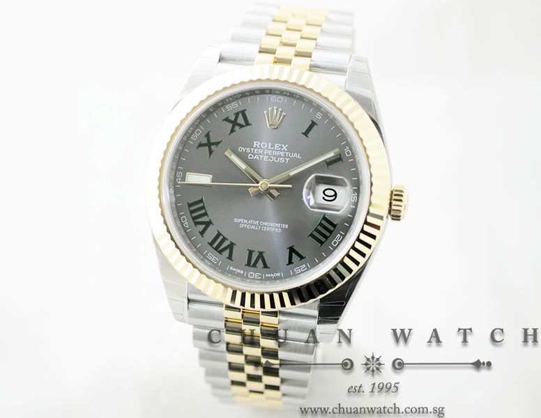 Rolex DateJust 41 126333 Rhodium Sunburst Green Painted Roman - Image 2