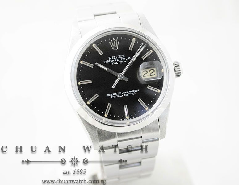 Rolex Vintage Oyster Perpetual Date 34mm 15000 Black Baton - Discontinued - Image 3