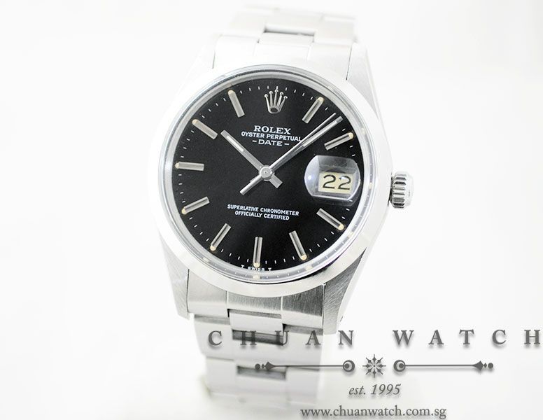 Rolex Vintage Oyster Perpetual Date 34mm 15000 Black Baton - Discontinued - Image 2