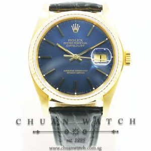 Rolex Vintage Gents DateJust 36mm 16018 Blue Sunburst Baton - Discontinued
