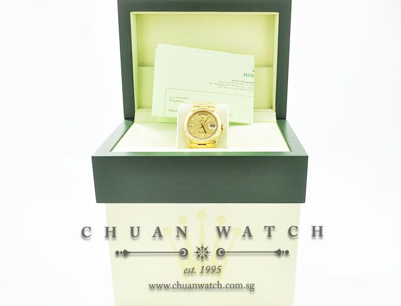 Rolex Day-Date President 36mm 18238 Champagne Sunburst Diamonds - Discontinued - Image 5