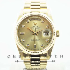 Rolex Day-Date President 36mm 18238 Champagne Sunburst Diamonds - Discontinued