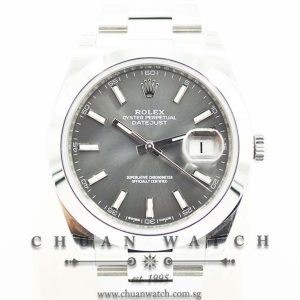 Rolex DateJust 41 126300 Rhodium Sunburst Index