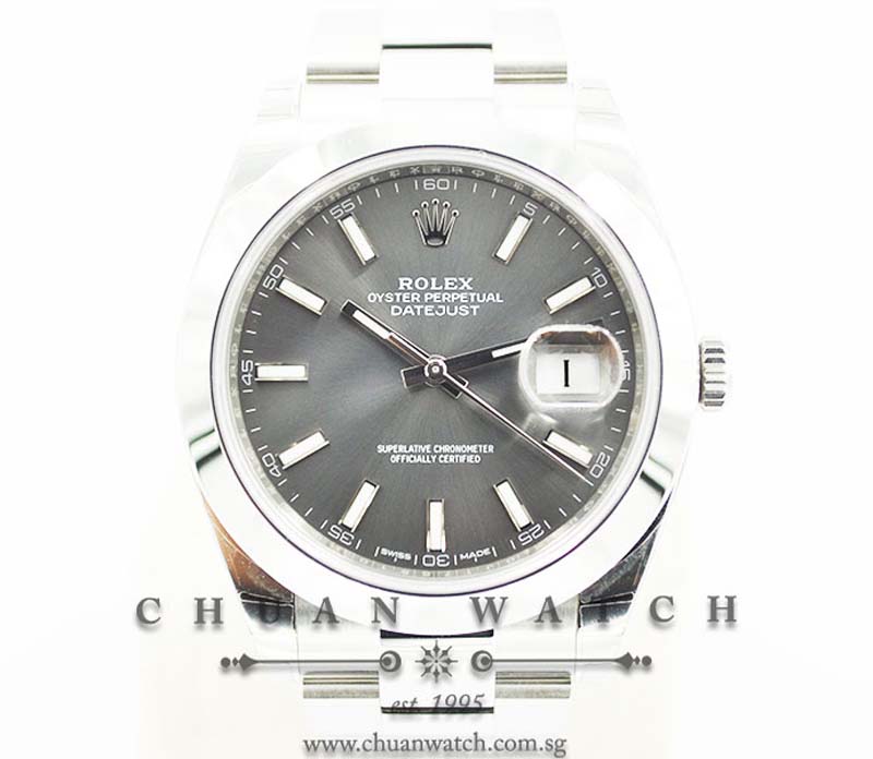 Rolex DateJust 41 126300 Rhodium Sunburst Index