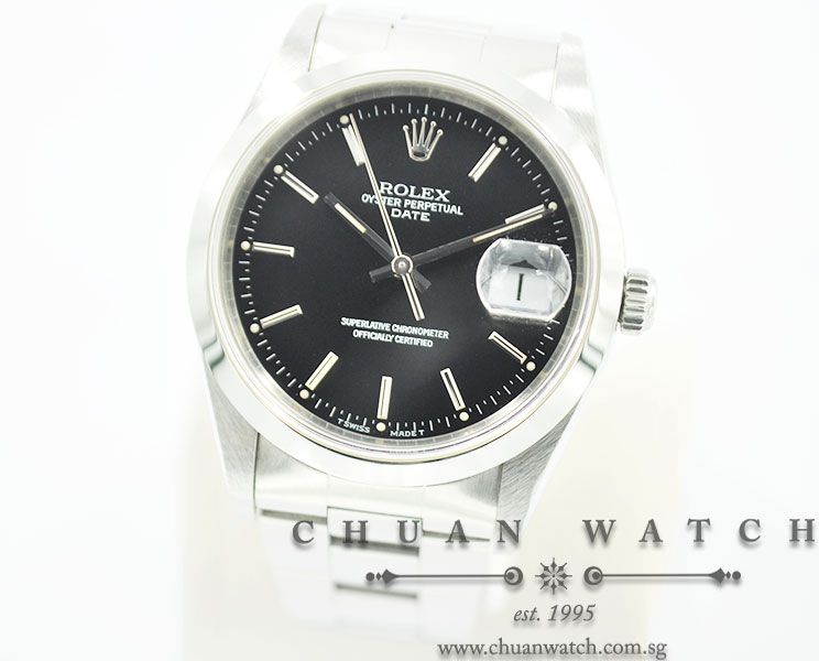 Rolex Oyster Perpetual Date 34mm 15200 Black Baton - Discontinued - Image 2