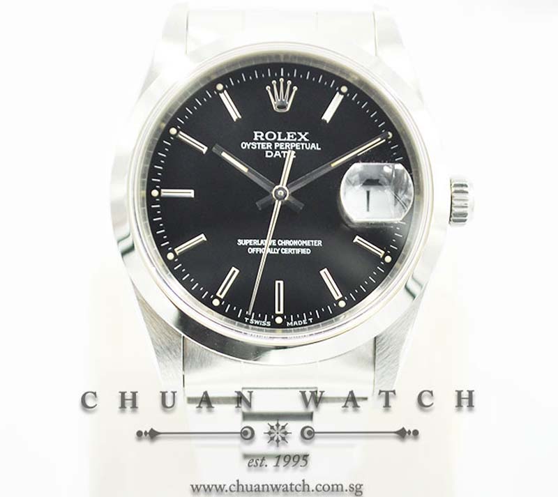Rolex Oyster Perpetual Date 34mm 15200 Black Baton - Discontinued