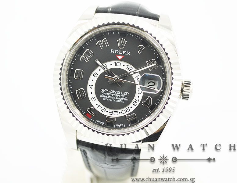 Rolex Annual Calendar GMT Sky-Dweller 42mm White Gold 326139 Black Arabic - Image 2