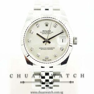 Rolex Boys DateJust 31mm 178274 Silver Sunburst Diamonds