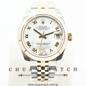 Rolex Boys DateJust 31mm 178271 White MOP Roman VI 11BR