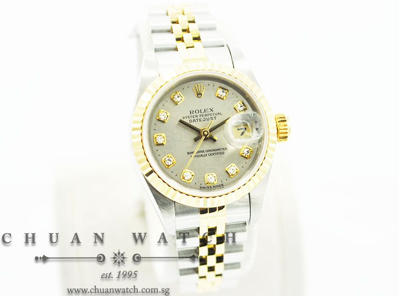 Rolex Ladies DateJust 26mm 69173 Rhodium Jubilee Diamonds - Discontinued - Image 3