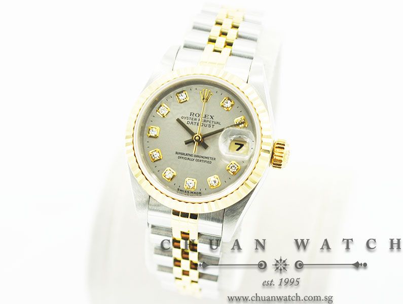 Rolex Ladies DateJust 26mm 69173 Rhodium Jubilee Diamonds - Discontinued - Image 2