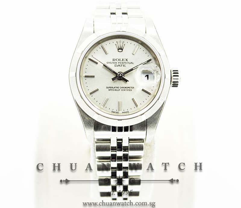 Rolex Ladies DateJust 26mm 79190 Silver Sunburst Baton - Discontinued
