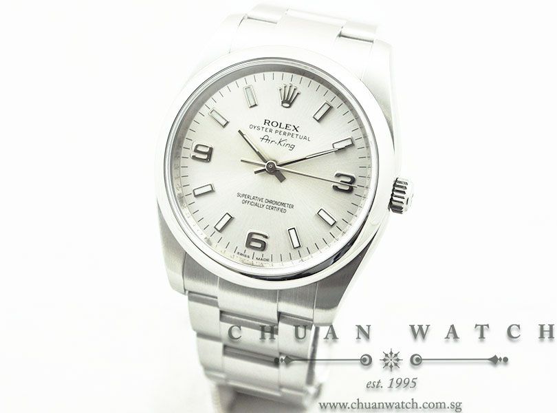 Rolex Gents Oyster Perpetual No-Date Air-King 34mm 114200 Silver Sunburst 3.6.9 - Image 2