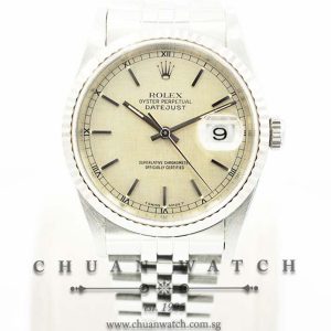 Rolex Gents DateJust 36mm 16234 Silver Textured Baton - Discontinued