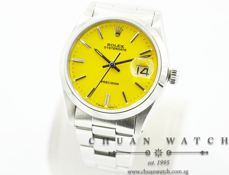 Rolex Vintage Oysterdate Precision 34mm 6694 Yellow Baton Reconditioned - Discontinued - Image 2