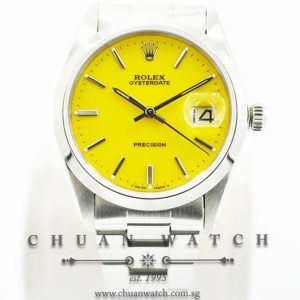 Rolex Vintage Oysterdate Precision 34mm 6694 Yellow Baton Reconditioned - Discontinued