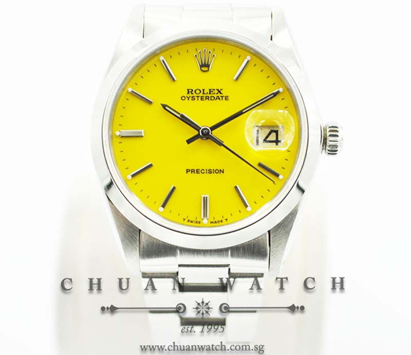 Rolex Vintage Oysterdate Precision 34mm 6694 Yellow Baton Reconditioned - Discontinued