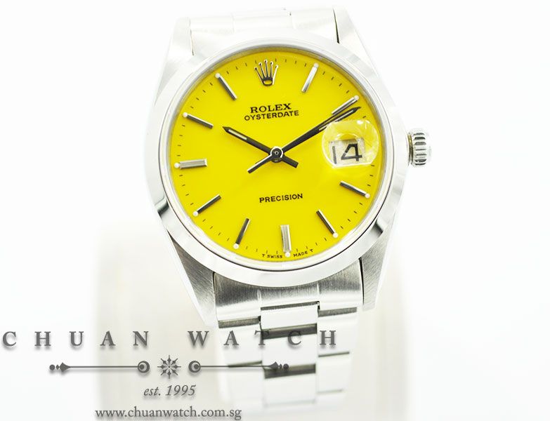 Rolex Vintage Oysterdate Precision 34mm 6694 Yellow Baton Reconditioned - Discontinued - Image 3