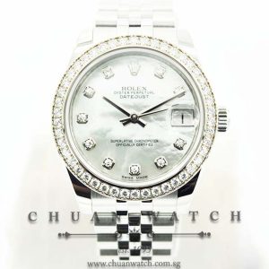 Rolex Boys DateJust 31mm 178384 White MOP Diamonds
