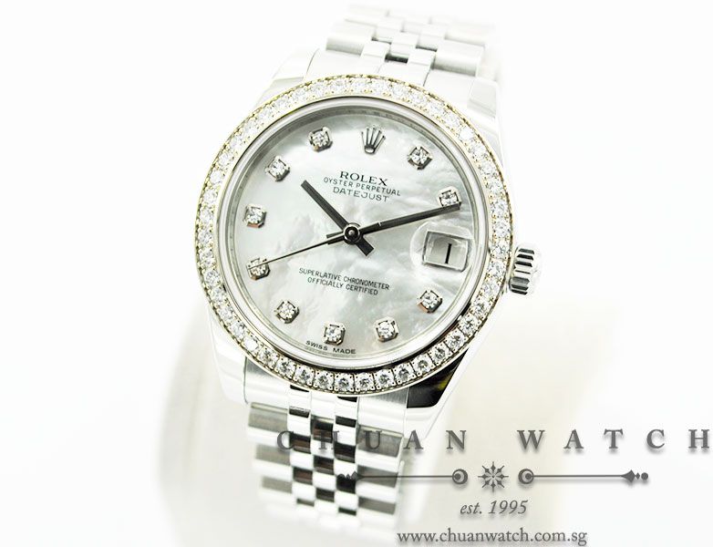 Rolex Boys DateJust 31mm 178384 White MOP Diamonds - Image 2
