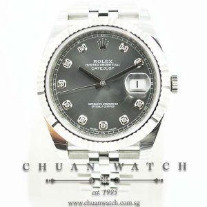 Rolex DateJust 41 126334 Dark Rhodium Sunburst Diamonds