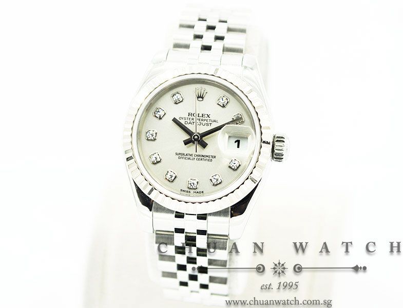 Rolex Ladies DateJust 26mm 179174 Silver Sunburst Diamonds - Image 2