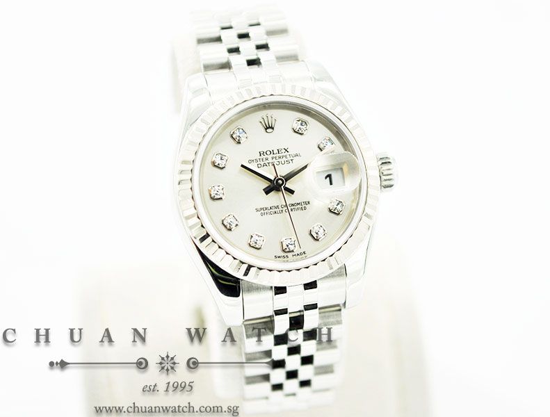 Rolex Ladies DateJust 26mm 179174 Silver Sunburst Diamonds - Image 3