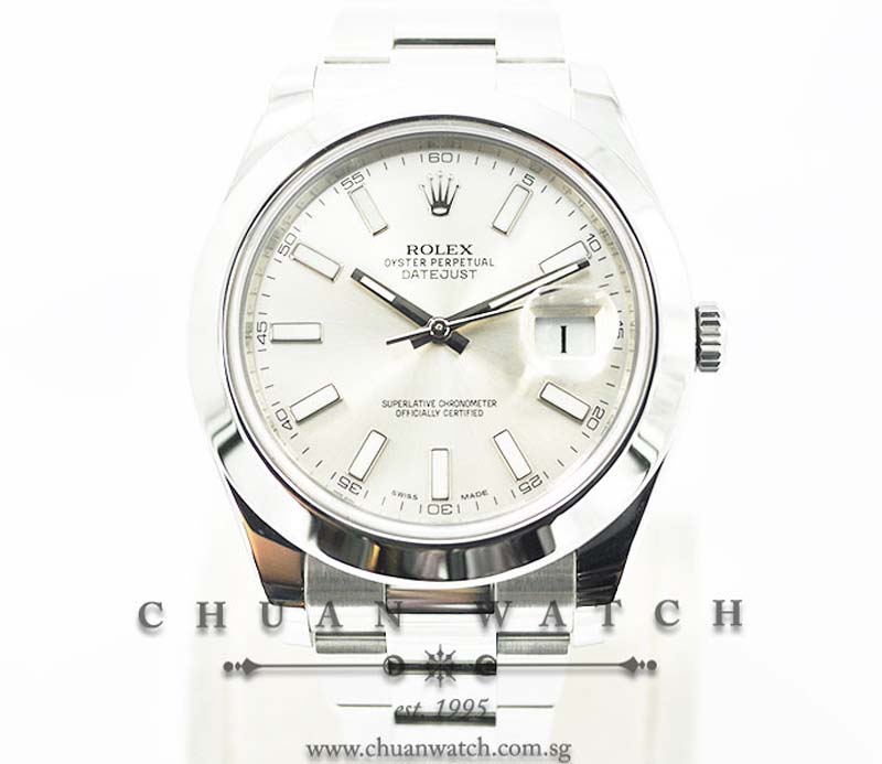 Rolex DateJust II 116300 Silver Sunburst Index - Discontinued