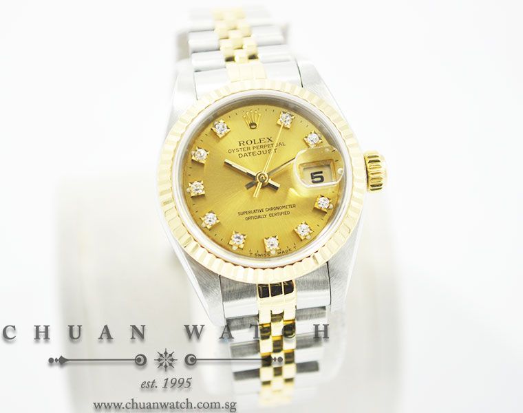 Rolex Ladies DateJust 26mm 69173 Champagne Sunburst Diamonds - Discontinued - Image 3