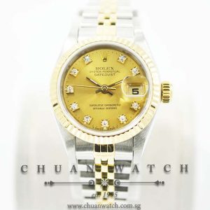 Rolex Ladies DateJust 26mm 69173 Champagne Sunburst Diamonds - Discontinued