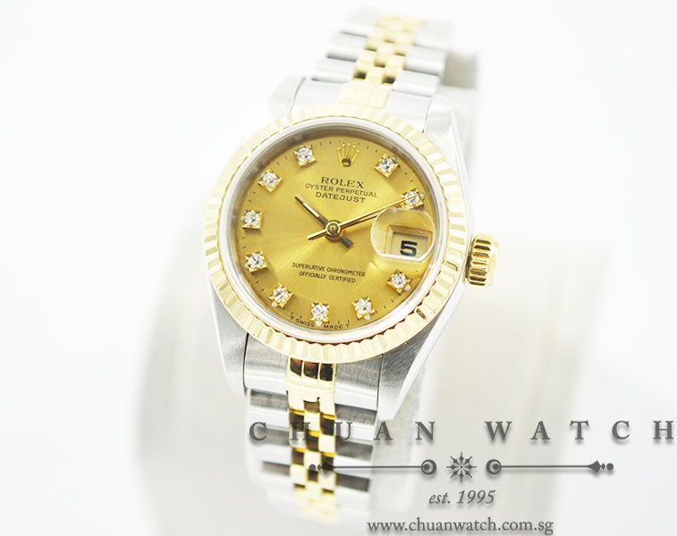 Rolex Ladies DateJust 26mm 69173 Champagne Sunburst Diamonds - Discontinued - Image 2
