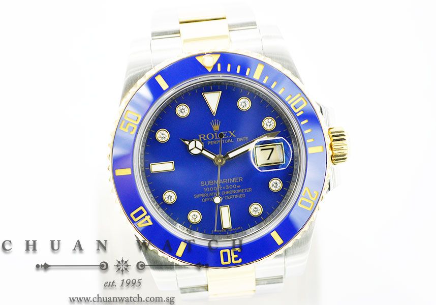 Rolex Submariner Two-Tone 116613LB Matte Blue Diamonds - Discontinued Dial - Image 3