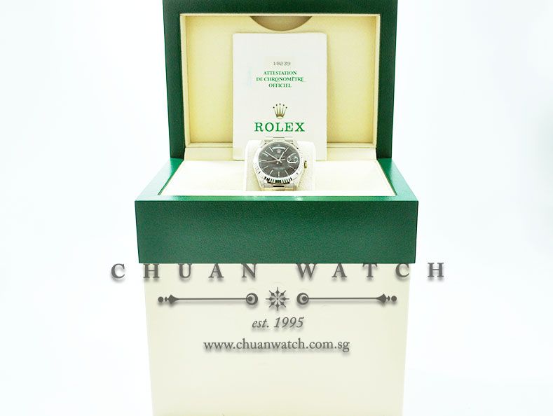 Rolex Day-Date President 36mm 18239 Black Sunburst Baton - Discontinued - Image 5