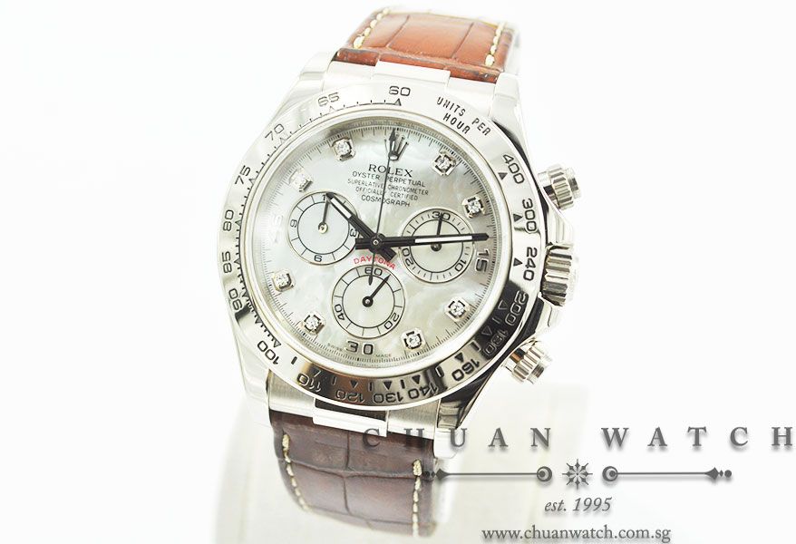 Rolex Cosmograph Daytona 116519 White MOP Diamonds - Image 2