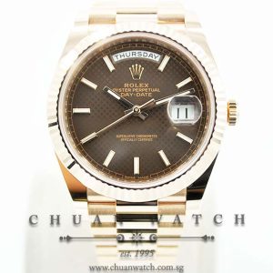 Rolex Day-Date 40 President 228235 Chocolate Brown Baton