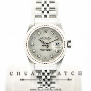 Rolex Ladies DateJust 26mm 79174 Silver Sunburst Diamonds - Discontinued