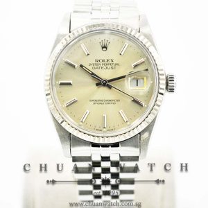 Rolex Vintage Gents DateJust 36mm 16014 Silver Sunburst Baton - Discontinued