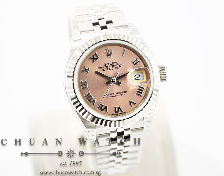Rolex Lady-DateJust 28 279174 Pink Sunburst Roman - Image 3