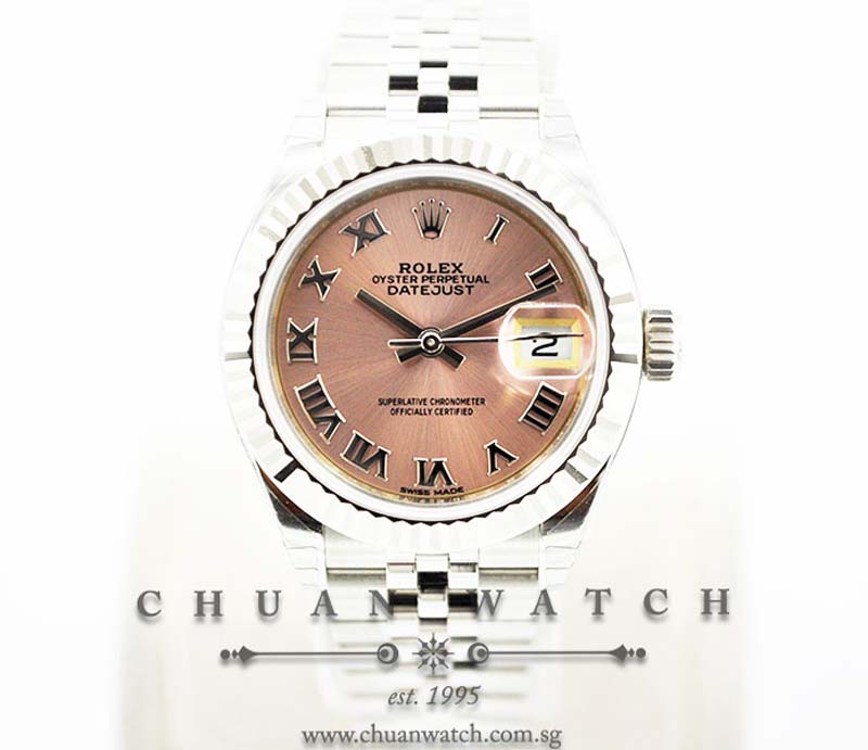 Rolex Lady-DateJust 28 279174 Pink Sunburst Roman