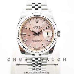 Rolex Gents DateJust 36mm 116234 Pink Sunburst Index