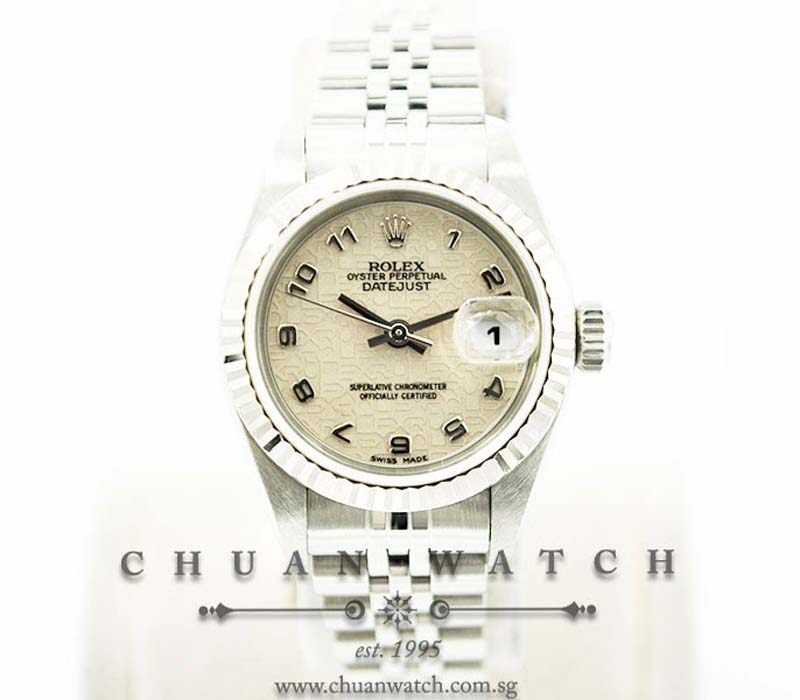 Rolex Ladies DateJust 26mm 69174 Ivory Jubilee Arabic - Discontinued