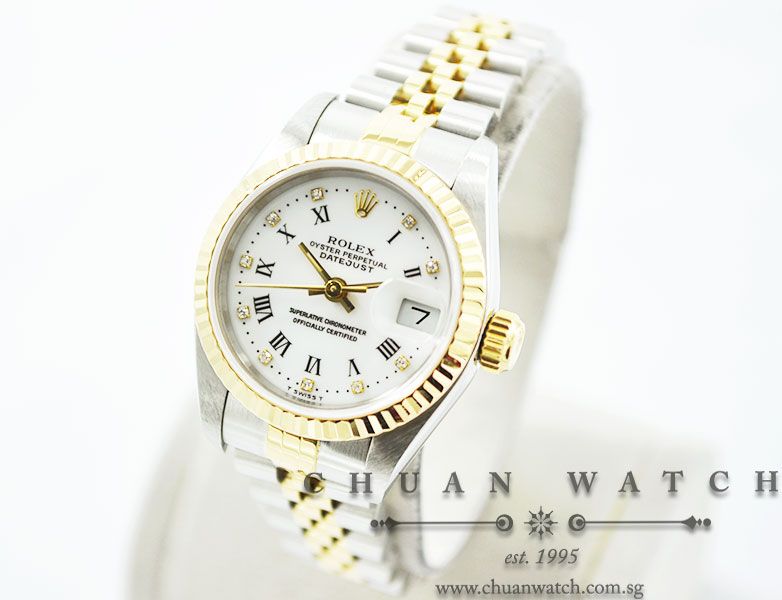 Rolex Ladies DateJust 26mm 69173 White Painted Roman Diamonds - Discontinued - Image 2