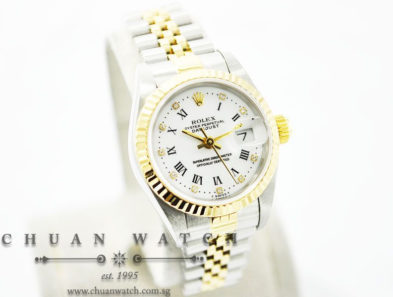 Rolex Ladies DateJust 26mm 69173 White Painted Roman Diamonds - Discontinued - Image 3