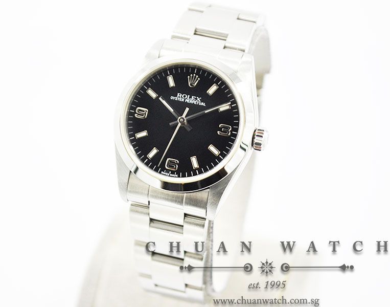 Rolex Boys Oyster Perpetual No-Date 31mm 77080 Black Arabic 3.6.9 - Discontinued - Image 2