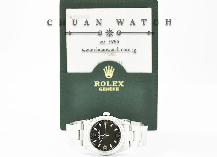 Rolex Boys Oyster Perpetual No-Date 31mm 77080 Black Arabic 3.6.9 - Discontinued - Image 5