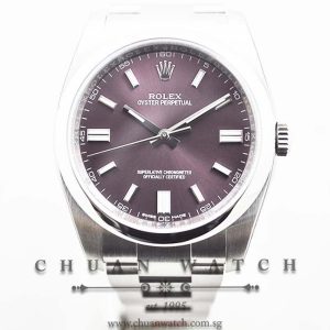 Rolex Gents Oyster Perpetual 36mm 116000 Red Grape Sunburst Index
