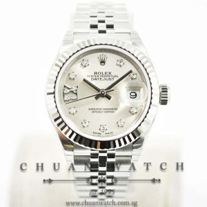 Rolex Lady-DateJust 28 279174 Silver Sunburst IX Diamonds