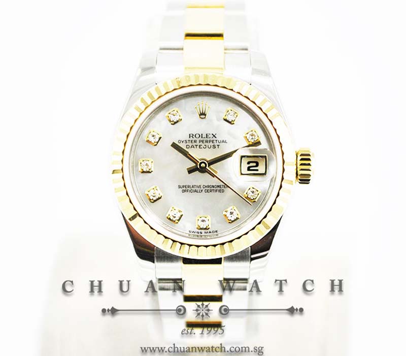 Rolex Ladies DateJust 26mm 179173 White MOP Diamonds