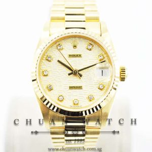 Rolex Boys DateJust President 31mm 68278 Silver Jubilee Diamonds - Discontinued